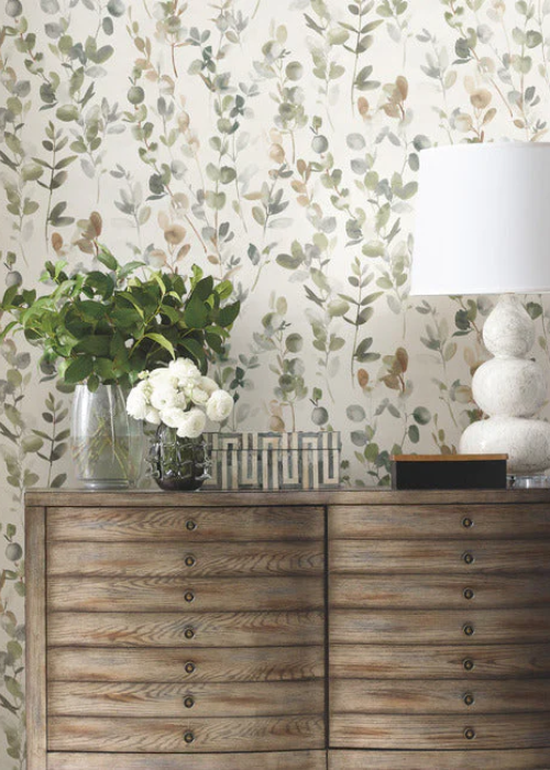 Joyful Eucalyptus Premium Peel + Stick Wallpaper