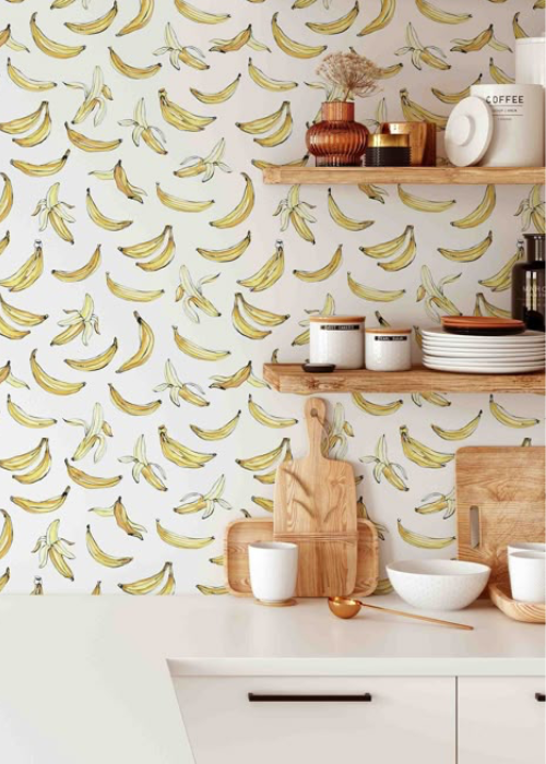 Banana Wallpaper Kitchen