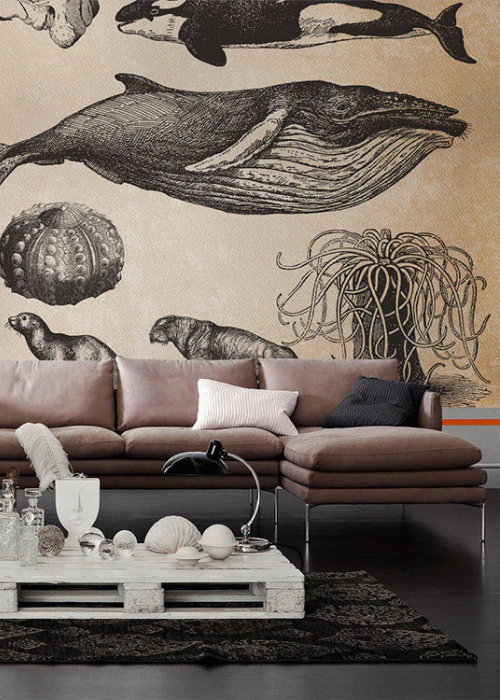Bold And Expressive Wallpaper Whales Mural