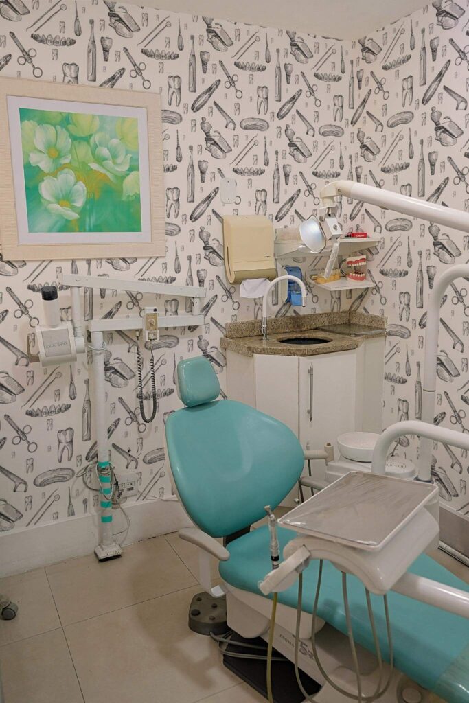 Dentist Office Vintage Stomatology Removable Wallpaper In Vintage Style Dentist Office