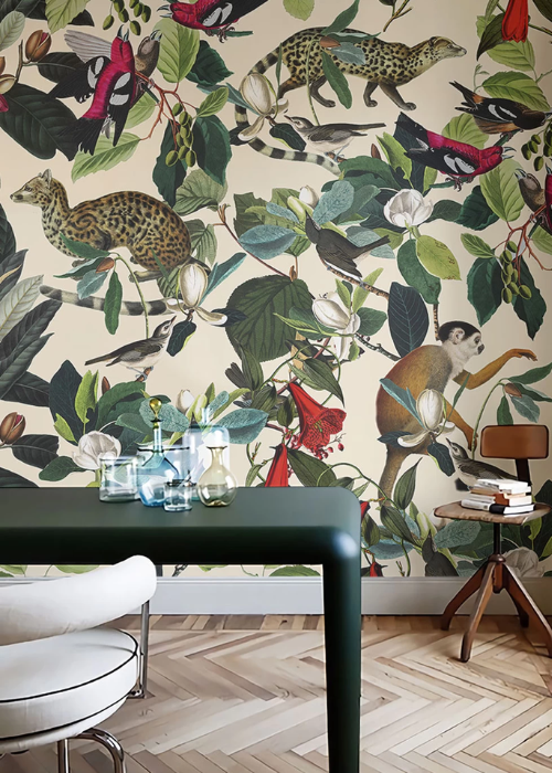Whimsical Animals Jungle Wallpaper