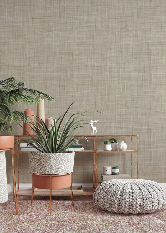 Linen Weave – Beige Peel & Stick – California Wallpaper