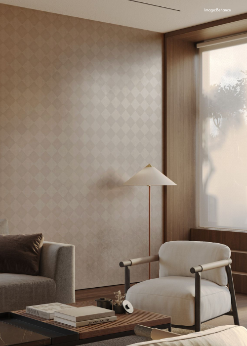 Soft Checkerboard Neutral Wallpaper Living Room Modern Minimalist