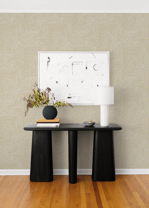 Sublet Metallic Wallpaper Geometric Entry