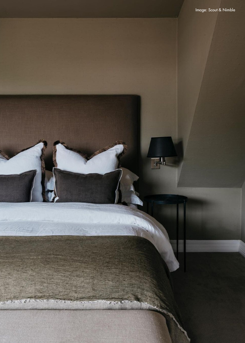Subtle Sage Linen Wallcovering Bedroom Minilmalist