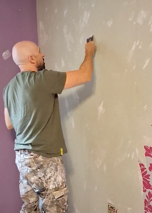 Wallpaper Removal Scraping Glue