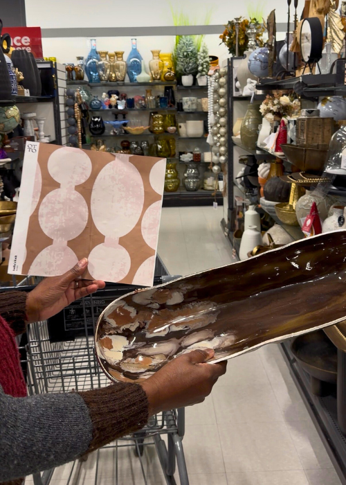 Homesense Styling Wallpaper Geometric Wallpaper With Brown Long Dish