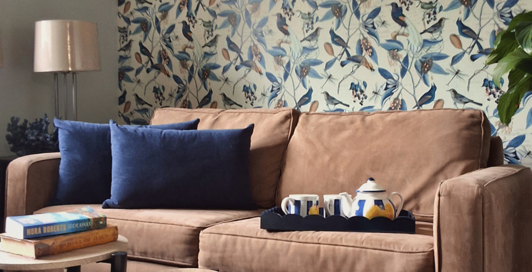 Blue Birds & Magnolia Flowers