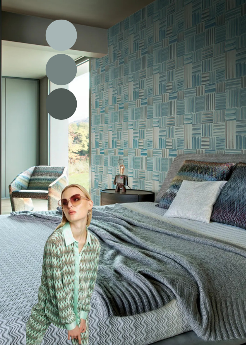 Missoni Home Wallpaper Brush Strokes Blue